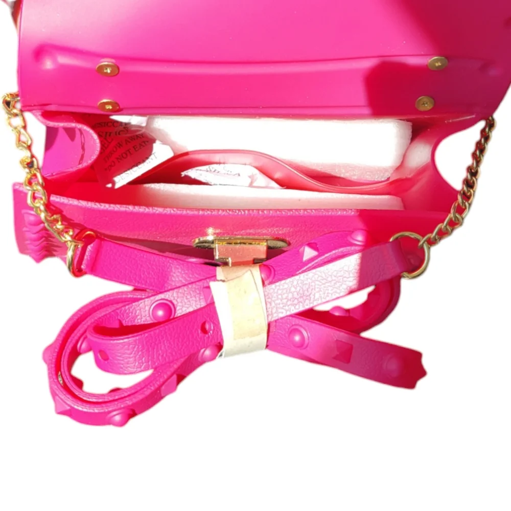 Studded Jelly Small‎ Crossbody Purse/Handbag with Pom USB